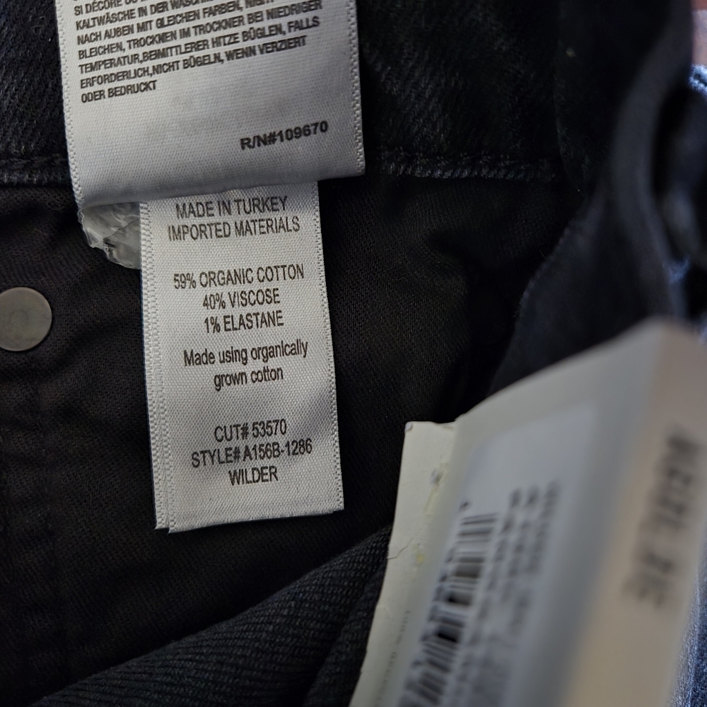 Agolde Wilder Mid Rise Comfort Straight Leg Organic Jean Panoramic Black Size 30 - Picture 16 of 16